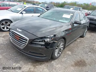 2015 Hyundai Genesis 3.8L with VIN KMHGN4JEXFU042724, listed as a IAAI auction lot 41995113 with 144,194 mi miles. Bid and sale history available at carsss.com. Image 17.