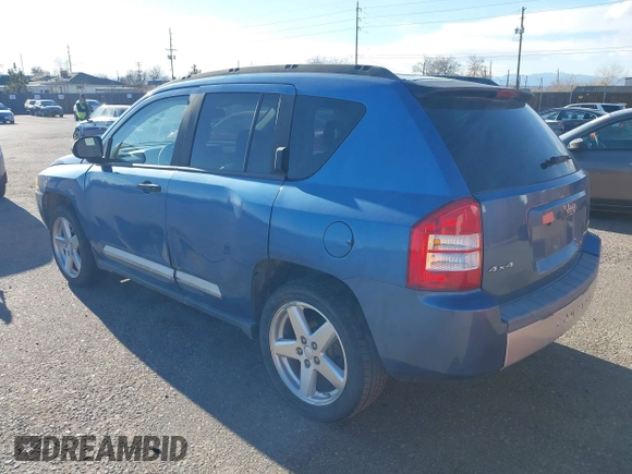 2007 Jeep Compass Limited with VIN 1J8FF57W87D409777, listed as a IAAI auction lot 41233357 with 125,019 mi miles. Bid and sale history available at carsss.com. Image 3.