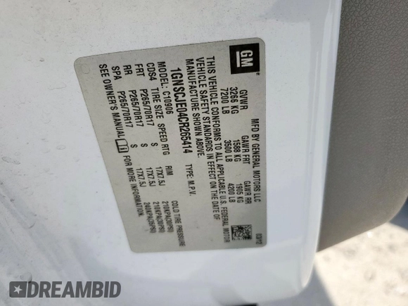 2012 Chevrolet Suburban LT with VIN 1GNSCJE04CR265414, listed as a Copart auction lot 58189085 with 183,114 mi miles and Clean title. Bid and sale history available at DreamBid. Image 13.