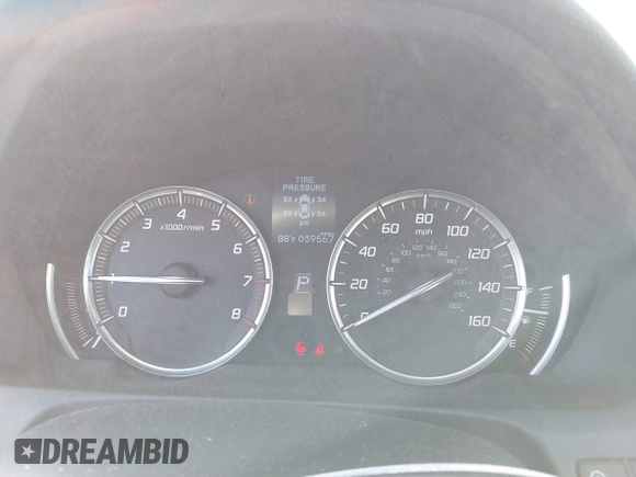 2016 Acura TLX with VIN 19UUB1F37GA009304, listed as a IAAI auction lot 41558307 with 39,567 mi miles. Bid and sale history available at carsss.com. Image 7.