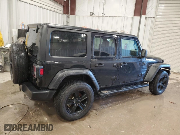 2022 Jeep Wrangler Unlimited Sport with VIN 1C4HJXDN9NW264238, listed as a Copart auction lot 87304774 with 33,217 mi miles and Salvage Title. Bid and sale history available at DreamBid. Image 3.