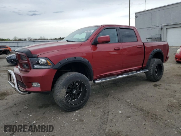 2012 Ram 1500 Sport with VIN 1C6RD7MT9CS248031, listed as a Copart auction lot 51807545 with 106,015 mi miles and Salvage Title. Bid and sale history available at carsss.com. Image 1.