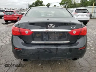 2015 Infiniti Q50 Premium with VIN JN1BV7AP9FM339066, listed as a Copart auction lot 61464355 with 168,471 mi miles and Salvage title. Bid and sale history available at DreamBid. Image 6.