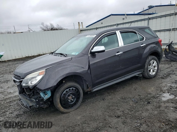 2016 Chevrolet Equinox LS with VIN 2GNFLEEK1G6269495, listed as a Copart auction lot 51289055 with 105,154 mi miles and Salvage Title. Bid and sale history available at carsss.com. Image 1.