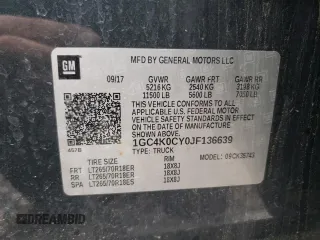 2018 Chevrolet Silverado 3500HD LTZ with VIN 1GC4K0CY0JF136639, listed as a Copart auction lot 79221164 with 124,871 mi miles and Salvage Title. Bid and sale history available at DreamBid. Image 12.