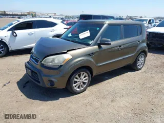 2012 Kia Soul + with VIN KNDJT2A67C7477496, listed as a IAAI auction lot 41980260 with 108,553 mi miles. Bid and sale history available at carsss.com. Image 2.