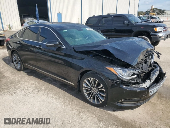 2016 Hyundai Genesis 3.8L with VIN KMHGN4JE7GU107868, listed as a Copart auction lot 42967975 with 128,620 mi miles and Salvage Title. Bid and sale history available at DreamBid. Image 4.