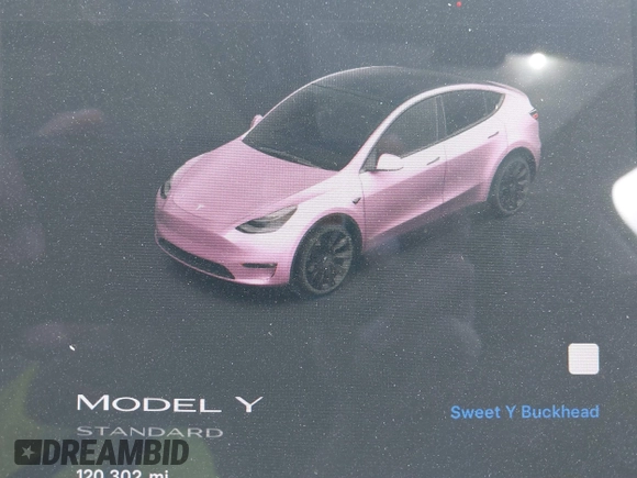 2021 Tesla Model Y Standard Range with VIN 5YJYGDED8MF122985, listed as a IAAI auction lot 41430423 with 120,302 mi miles and . Bid and sale history available at carsss.com. Image 7.