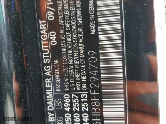 2015 Mercedes-Benz E-Class E 400 with VIN WDDKJ6HB8FF294709, listed as a Copart auction lot 84589984 with 84,890 mi miles and Salvage Title. Bid and sale history available at carsss.com. Image 12.