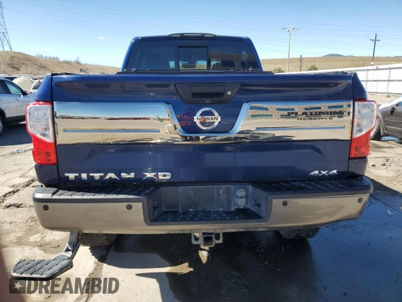 2017 Nissan Titan XD PRO-4X with VIN 1N6BA1F41HN575936, listed as a Copart auction lot 49919955 with 115,416 mi miles and Salvage Title. Bid and sale history available at carsss.com. Image 6.