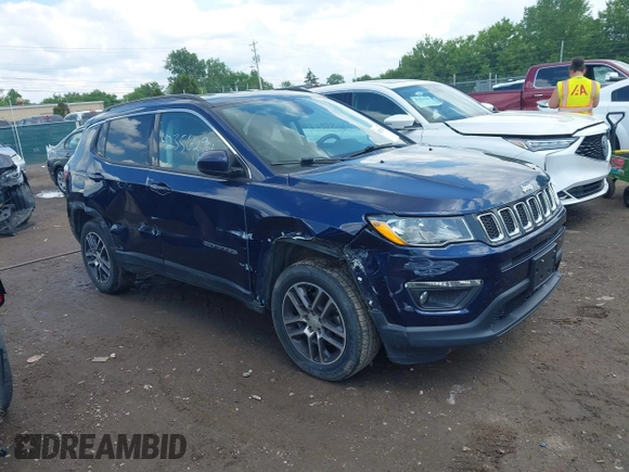 2018 Jeep Compass Latitude z VIN 3C4NJDBB5JT456685, wystawiony jako IAAI lot #42356294 z przebiegiem 130 130 mil mil oraz . Historia ofert i sprzedaży dostępna na DreamBid. Obrazek 1.