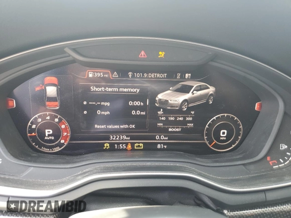 2019 Audi S4 Premium Plus with VIN WAUB4AF46KA114625, listed as a Copart auction lot 61063054 with 32,239 mi miles and Salvage Title. Bid and sale history available at carsss.com. Image 9.