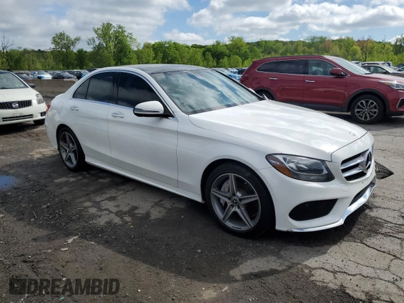 2017 Mercedes-Benz C 300 with VIN 55SWF4KB2HU226485, listed as a Copart auction lot 55952755 with 62,589 mi miles and Salvage title. Bid and sale history available at DreamBid. Image 4.