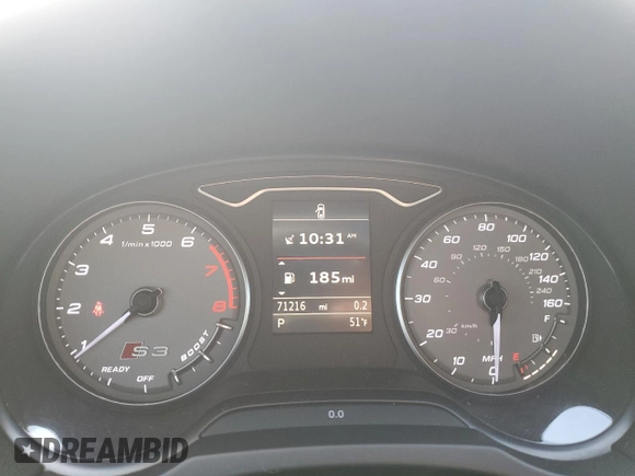 2016 Audi S3 Premium Plus with VIN WAUB1GFF2G1017698, listed as a Copart auction lot 71384403 with 71,216 mi miles. Bid and sale history available at carsss.com. Image 9.