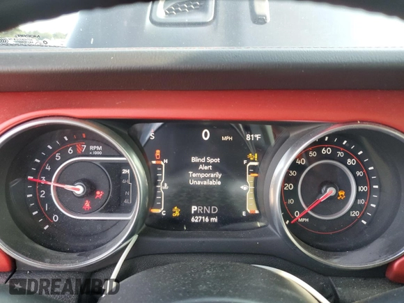 2020 Jeep Gladiator Rubicon with VIN 1C6JJTBG2LL166964, listed as a Copart auction lot 58041945 with 62,716 mi miles and Salvage title. Bid and sale history available at DreamBid. Image 9.