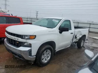 2021 Chevrolet Silverado 1500 Work Truck with VIN 3GCNWAEF8MG344569, listed as a Copart auction lot 46596735 with 57,350 mi miles and Salvage Title. Bid and sale history available at carsss.com. Image 1.