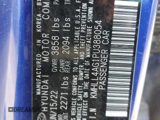 2023 Hyundai Elantra SE with VIN KMHLL4AG1PU388054, listed as a Copart auction lot 51156375 with 76,454 mi miles and Salvage Title. Bid and sale history available at DreamBid. Image 12.