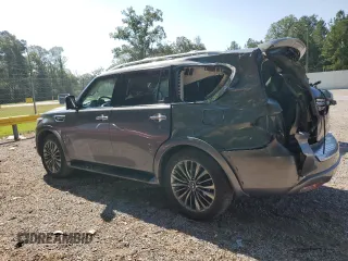 2018 Infiniti QX80 with VIN JN8AZ2ND7J9840781, listed as a Copart auction lot 66780154 with 124,351 mi miles and Salvage Title. Bid and sale history available at carsss.com. Image 2.