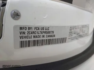 2023 Chrysler Pacifica Hybrid Touring L with VIN 2C4RC1L7XPR588776, listed as a IAAI auction lot 41344136 with 47,165 mi miles. Bid and sale history available at carsss.com. Image 9.