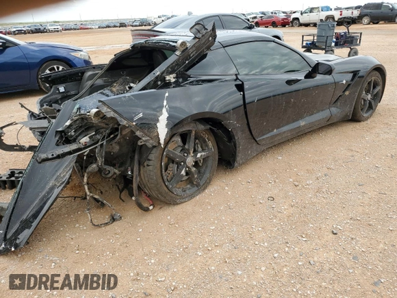 2015 Chevrolet Corvette 1LT with VIN 1G1YB2D71F5123780, listed as a Copart auction lot 62004154 with 0 mi miles and Salvage Title. Bid and sale history available at carsss.com. Image 3.