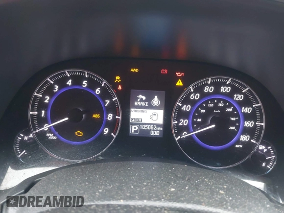 2017 Infiniti QX70 with VIN JN8CS1MW4HM413401, listed as a IAAI auction lot 41948069 with 105,062 mi miles. Bid and sale history available at carsss.com. Image 7.