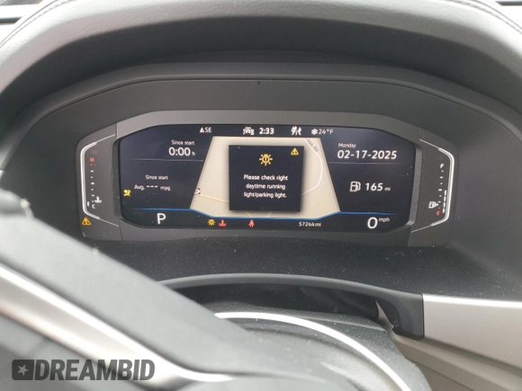 2021 Volkswagen Atlas SEL with VIN 1V2BR2CA2MC595550, listed as a Copart auction lot 45566115 with 57,244 mi miles and Salvage title. Bid and sale history available at DreamBid. Image 9.