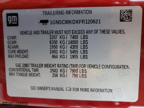 2023 Chevrolet Tahoe LS with VIN 1GNSCMKDXPR120621, listed as a Copart auction lot 75863074 with 28,335 mi miles and Salvage Title. Bid and sale history available at carsss.com. Image 13.