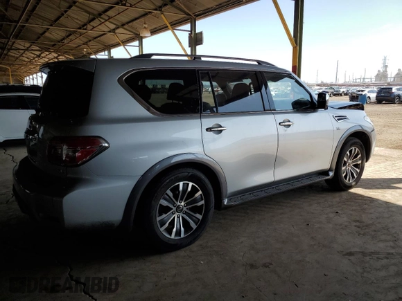 2020 Nissan Armada SL with VIN JN8AY2ND7L9108785, listed as a Copart auction lot 51190205 with 0 mi miles and Clean Title. Bid and sale history available at carsss.com. Image 3.