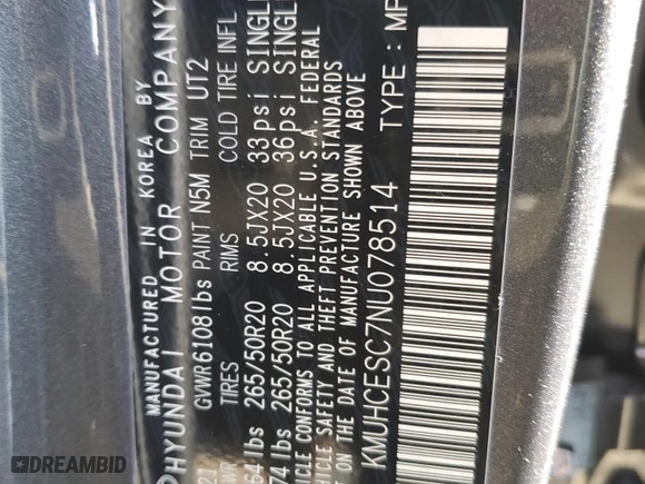 2022 Genesis GV80 with VIN KMUHCESC7NU078514, listed as a Copart auction lot 82699244 with 40,281 mi miles and Salvage Title. Bid and sale history available at carsss.com. Image 15.