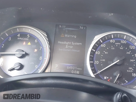2016 Infiniti Q50 Red Sport 400 with VIN JN1FV7AR4GM451987, listed as a IAAI auction lot 41891826 with 64,931 mi miles and . Bid and sale history available at DreamBid. Image 7.