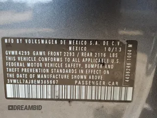 2014 Volkswagen Jetta TDI w/Premium z VIN 3VWLL7AJ8EM385667, wystawiony jako Copart lot #57804065 z przebiegiem 122 020 mil mil oraz Szkoda całkowita • Salvage title. Historia ofert i sprzedaży dostępna na DreamBid. Obrazek 12.