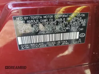 2007 Lexus ES 350 with VIN JTHBJ46G472005264, listed as a Copart auction lot 51128015 with 216,646 mi miles and Salvage Title. Bid and sale history available at carsss.com. Image 12.