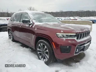 2022 Jeep Grand Cherokee Overland with VIN 1C4RJHDG8N8620405, listed as a Copart auction lot 86142484 with 40,989 mi miles and Salvage title. Bid and sale history available at DreamBid. Image 4.