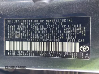 2016 Toyota Corolla L with VIN 5YFBURHE8GP561600, listed as a IAAI auction lot 41389830 with 129,897 mi miles and . Bid and sale history available at DreamBid. Image 9.