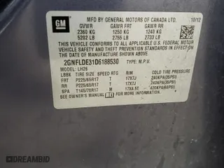 2013 Chevrolet Equinox LT with VIN 2GNFLDE31D6188530, listed as a Copart auction lot 43978045 with 211,265 mi miles and Salvage Title. Bid and sale history available at carsss.com. Image 15.