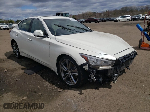2021 Infiniti Q50 Signature Edition with VIN JN1EV7CR5MM755866, listed as a Copart auction lot 53243505 with Not provided miles and Salvage title. Bid and sale history available at DreamBid. Image 4.