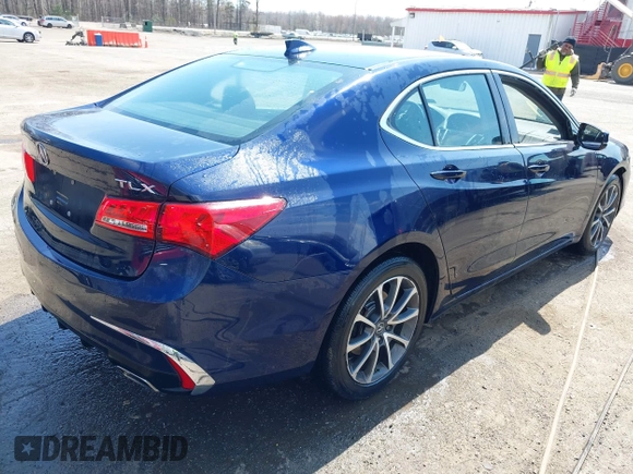 2018 Acura TLX with VIN 19UUB2F30JA012414, listed as a IAAI auction lot 41906116 with 83,758 mi miles. Bid and sale history available at carsss.com. Image 4.