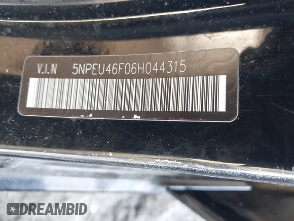 2006 Hyundai Sonata GLS with VIN 5NPEU46F06H044315, listed as a IAAI auction lot 41821601 with 149,508 mi miles and . Bid and sale history available at DreamBid. Image 9.