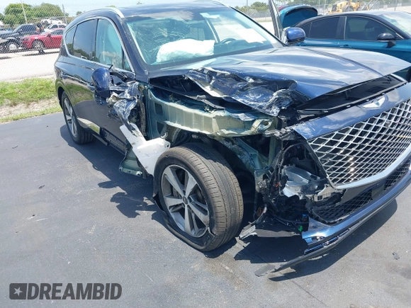 2023 Genesis GV80 with VIN KMUHCESC1PU128519, listed as a IAAI auction lot 42384545 with 32,388 mi miles and . Bid and sale history available at DreamBid. Image 6.