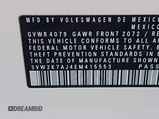 2014 Volkswagen Jetta S z VIN 3VW2K7AJ4EM415553, wystawiony jako IAAI lot #41971067 z przebiegiem 143 235 mil mil oraz . Historia ofert i sprzedaży dostępna na DreamBid. Obrazek 9.