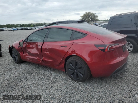 2025 Tesla Model 3 Long Range with VIN 5YJ3E1EA7SF938944, listed as a Copart auction lot 51677045 with 3,658 mi miles and Salvage title. Bid and sale history available at DreamBid. Image 2.