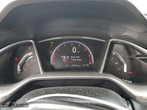 2019 Honda Civic Sedan Sport with VIN 2HGFC2F82KH550889, listed as a Copart auction lot 49088015 with 58,784 mi miles and Salvage Title. Bid and sale history available at carsss.com. Image 9.