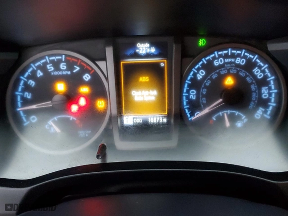 2023 Toyota Tacoma 4WD SR with VIN 3TYCZ5AN6PT105809, listed as a Copart auction lot 44146765 with 16,873 mi miles and Salvage Title. Bid and sale history available at carsss.com. Image 9.