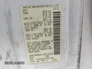 2013 Nissan NV S with VIN 1N6BF0KM9DN101101, listed as a IAAI auction lot 41384511 with 232,485 mi miles. Bid and sale history available at carsss.com. Image 9.