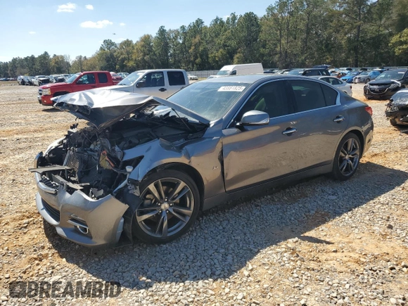 2015 Infiniti Q50 Premium with VIN JN1BV7APXFM348648, listed as a Copart auction lot 48881825 with 163,955 mi miles and Salvage Title. Bid and sale history available at carsss.com. Image 1.