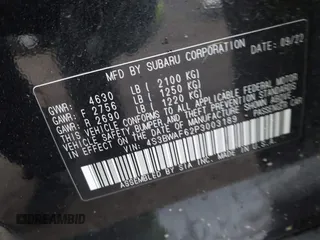 2023 Subaru Legacy Premium с VIN 4S3BWAF62P3003189, выставлен на аукционе IAAI как лот 42323067 с пробегом 36 010 миль миль и . История ставок и продаж доступна на DreamBid. Изображение 9.