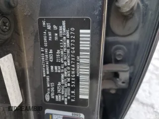 2015 Kia Optima EX with VIN 5XXGN4A7XFG473270, listed as a Copart auction lot 45860684 with 127,419 mi miles and Salvage Title. Bid and sale history available at DreamBid. Image 13.