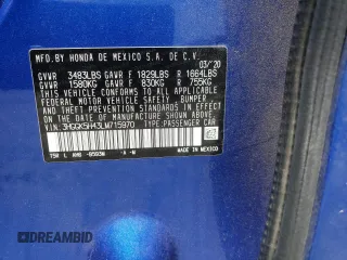 2020 Honda Fit LX z VIN 3HGGK5H43LM715970, wystawiony jako Copart lot #58864625 z przebiegiem 70 351 mil mil oraz Szkoda całkowita • Salvage title. Historia ofert i sprzedaży dostępna na DreamBid. Obrazek 12.