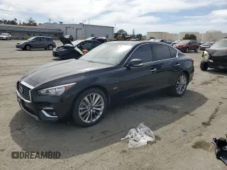2020 Infiniti Q50 Luxe with VIN JN1EV7AR1LM250098, listed as a Copart auction lot 50047065 with 40,447 mi miles and Salvage title. Bid and sale history available at DreamBid. Image 1.