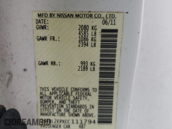 2012 Nissan Altima 3.5 SR with VIN 1N4BL2EPXCC111794, listed as a Copart auction lot 81318964 with 245,858 mi miles and Salvage Title. Bid and sale history available at carsss.com. Image 13.